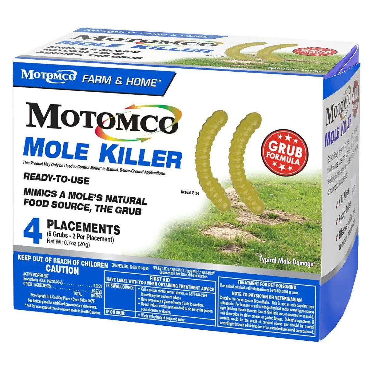 Motomco Mole Killer Grub Formula - 8 Pack - QC Supply -
