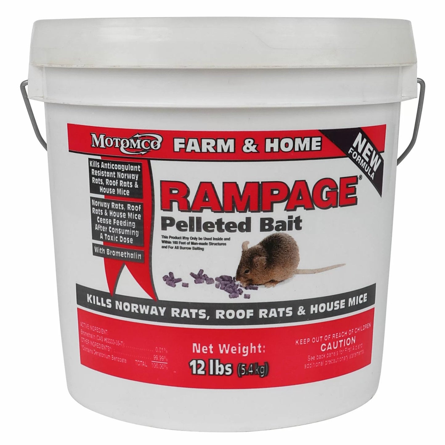Motomco Rampage® Pellet Bait - 12 lb. Pail - QC Supply -