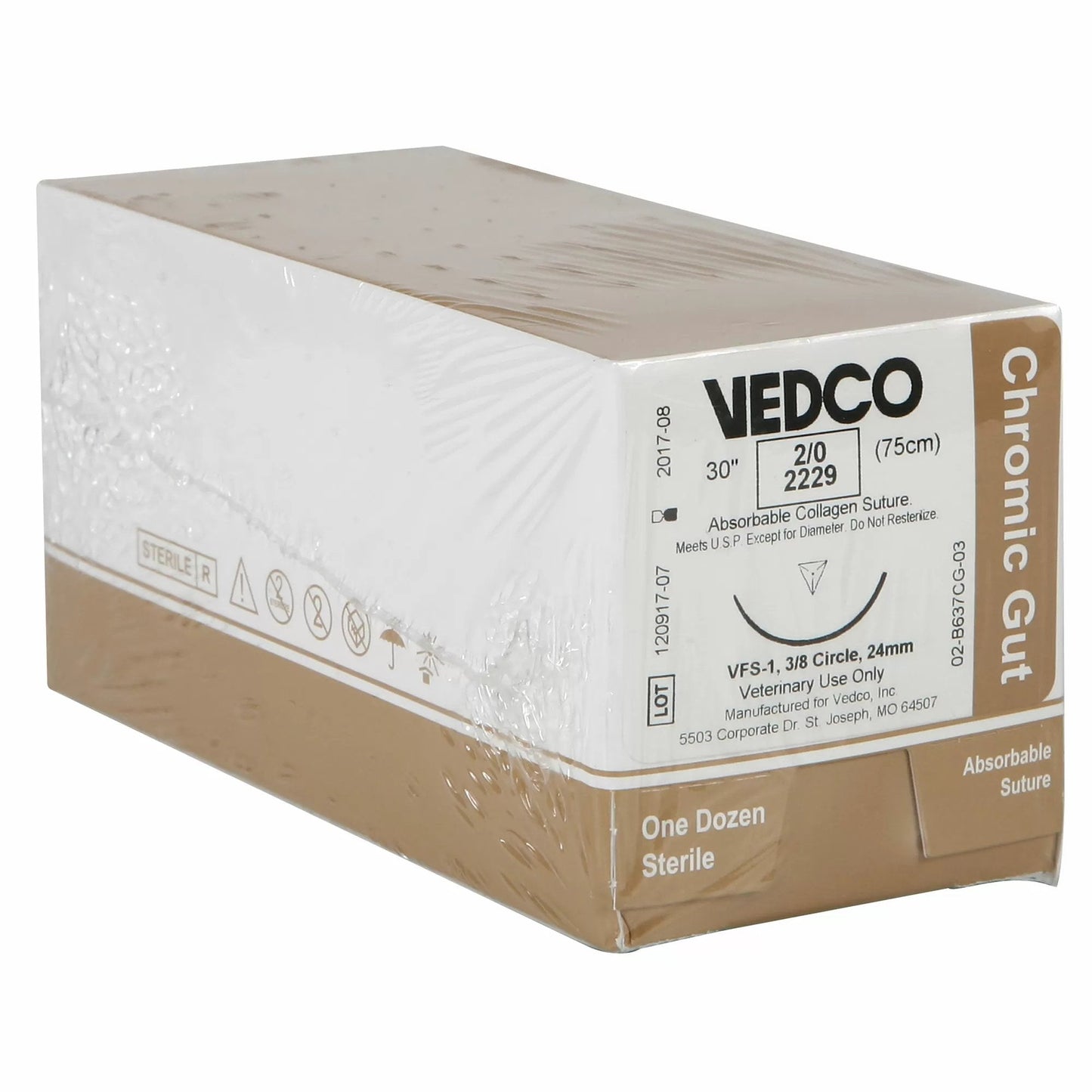 Needle - Suture Combination 2/0 - Chromic Gut - QC Supply -