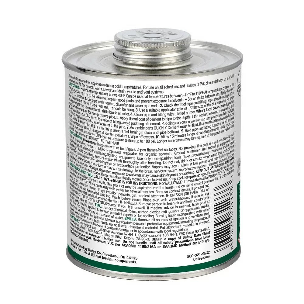 Oatey® All Weather Clear PVC Cement - 32 oz. - QC Supply -