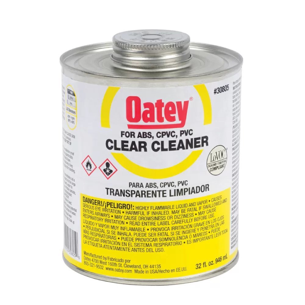 Oatey® Clear PVC Cleaner - 32 oz. - QC Supply -