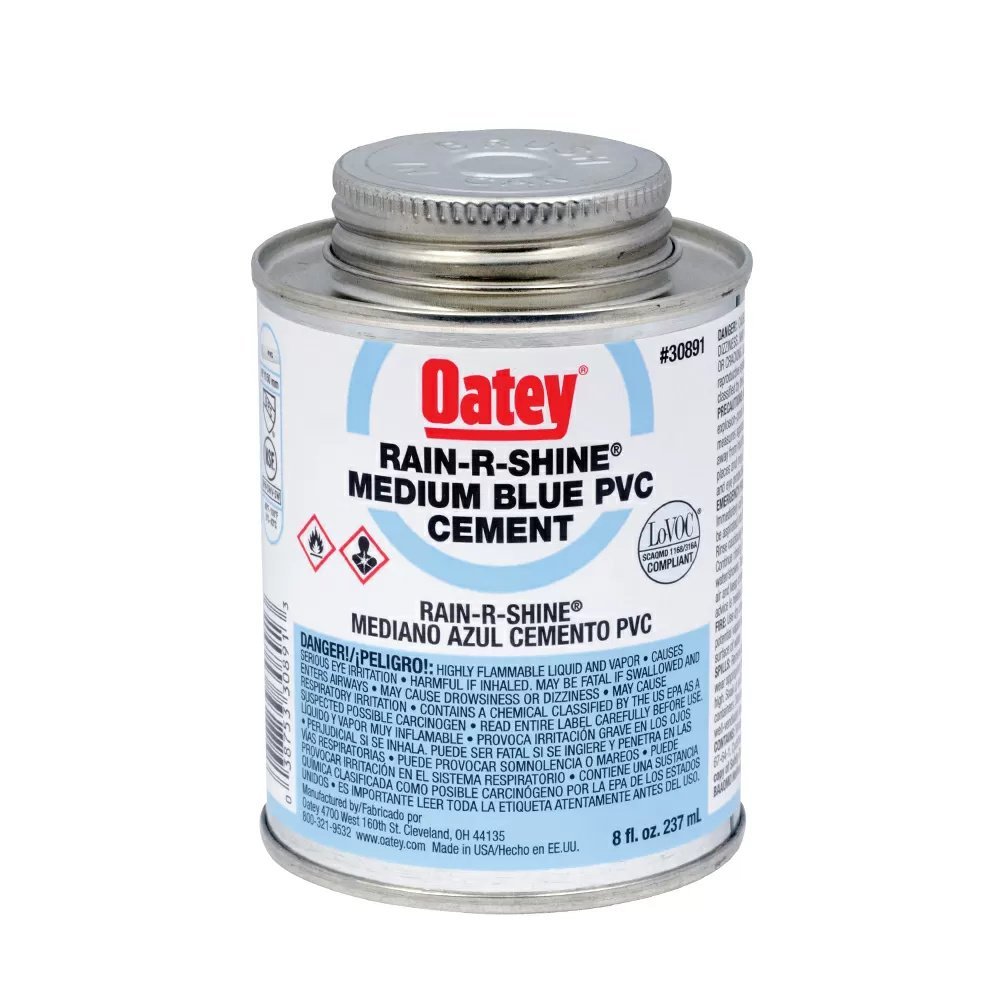 Oatey® Rain - R - Shine® Blue PVC Cement - 8 oz - QC Supply -