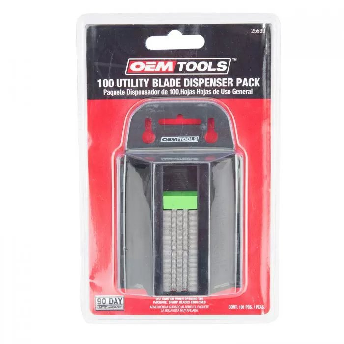 OEM Tools® Utility Knife Blade Dispenser - 100 Pieces - QC Supply -