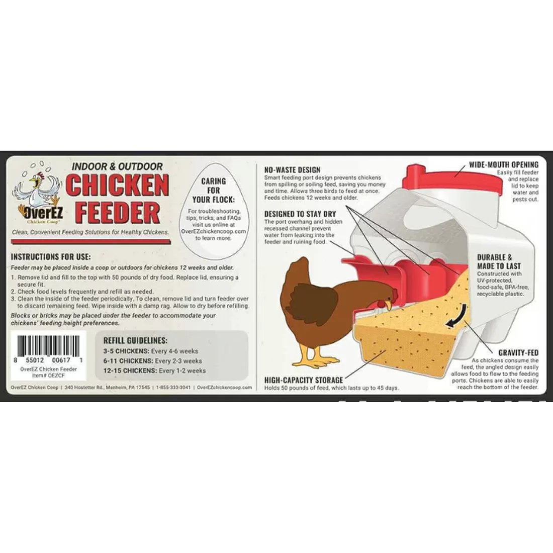 OverEZ Chicken Coop Chicken Feeder - QC Supply -
