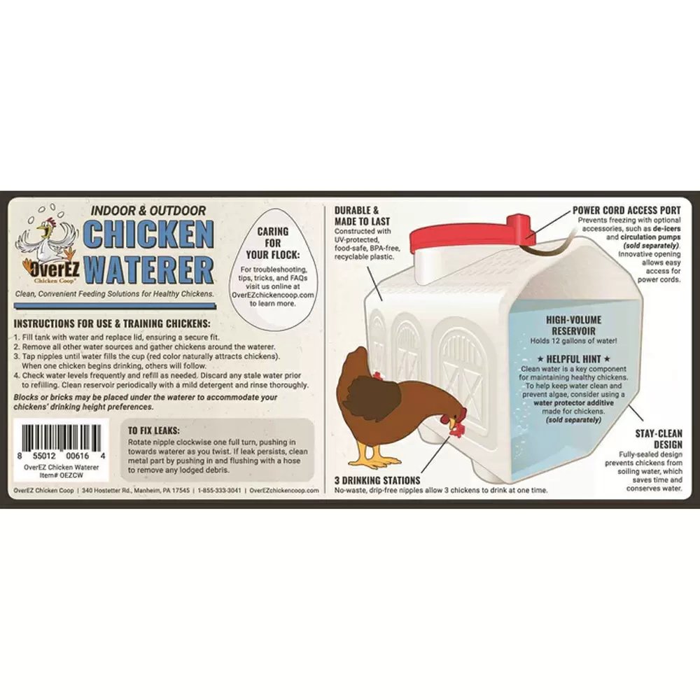 OverEZ Chicken Coop Chicken Waterer - QC Supply -