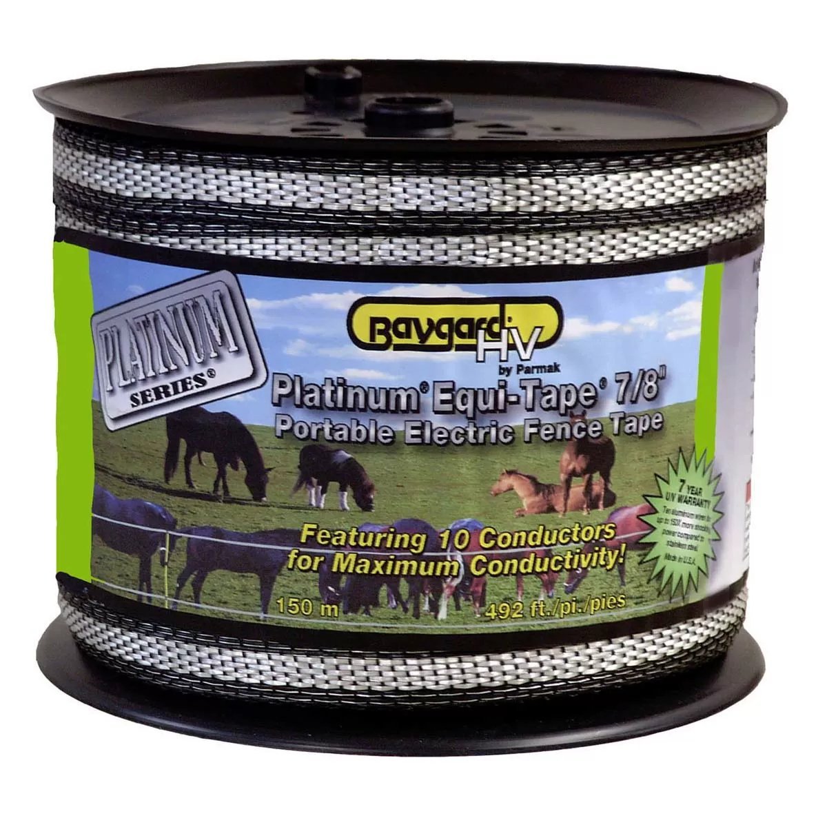 Parmak Baygard Platinum Series™ Electric Fence Metallic Silver 7/8" x 492' - QC Supply -
