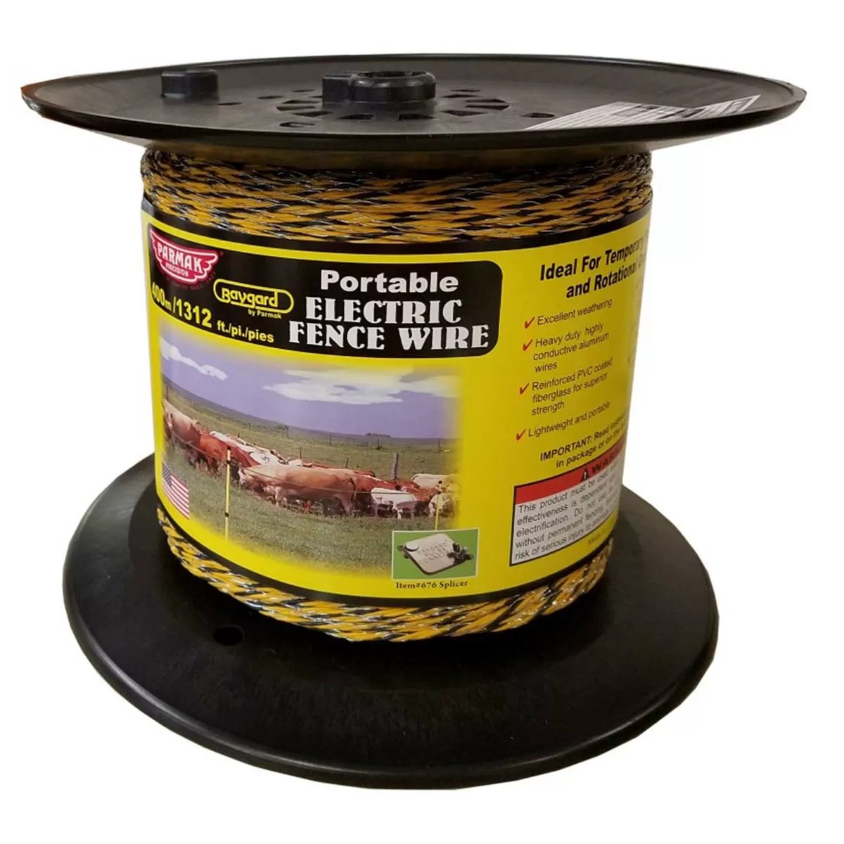 Parmak Heavy Duty Polywire Wire Reel - 1312' - QC Supply -