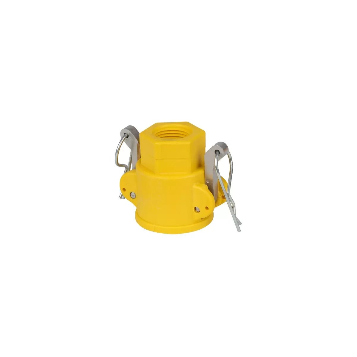 Part D NyGlass Coupler x Female NPT with Stainless Steel Handle - QC Supply -