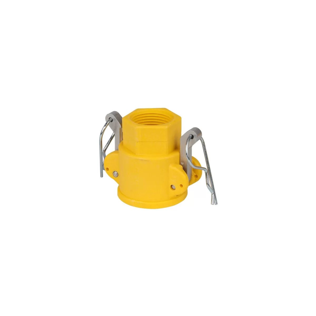 Part D NyGlass Coupler x Female NPT with Stainless Steel Handle - QC Supply -