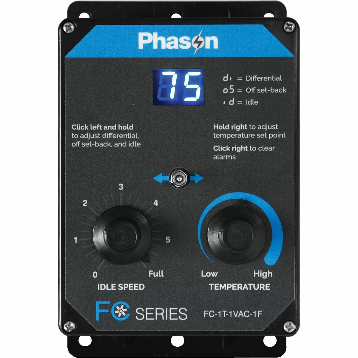 Phason Variable Fan & Fixed - Stage Heater Controller - FC - 1T - 1VAC - 1F - QC Supply -