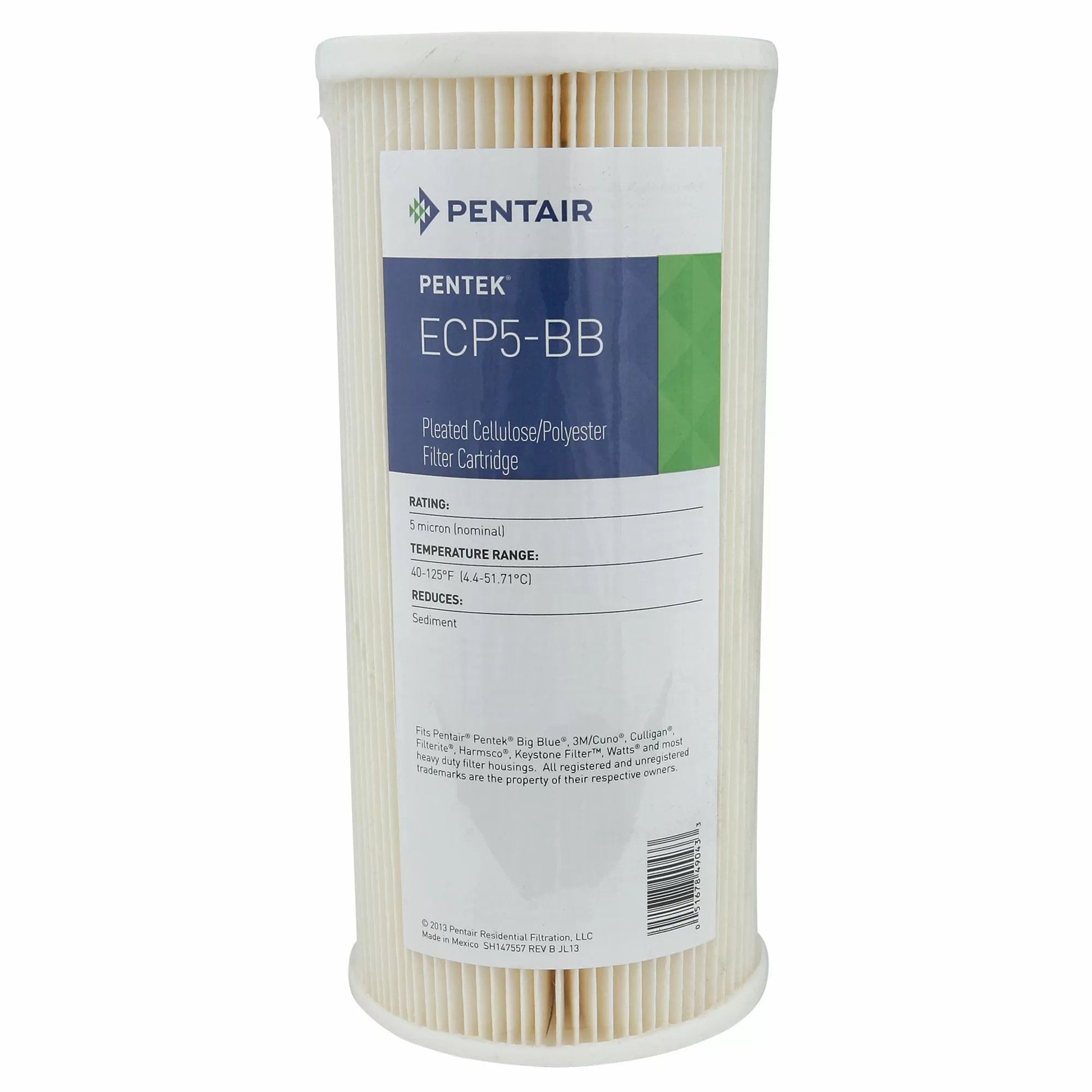 Pleated Cellulose Polyester Filter (5 Micron) for 10" Big Blue® Jumbo Housing - QC Supply -