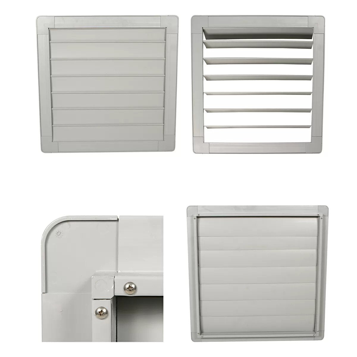 QC Supply Gray Poly Long Life Shutter w/ Expanded Flange - 26" - QC Supply -