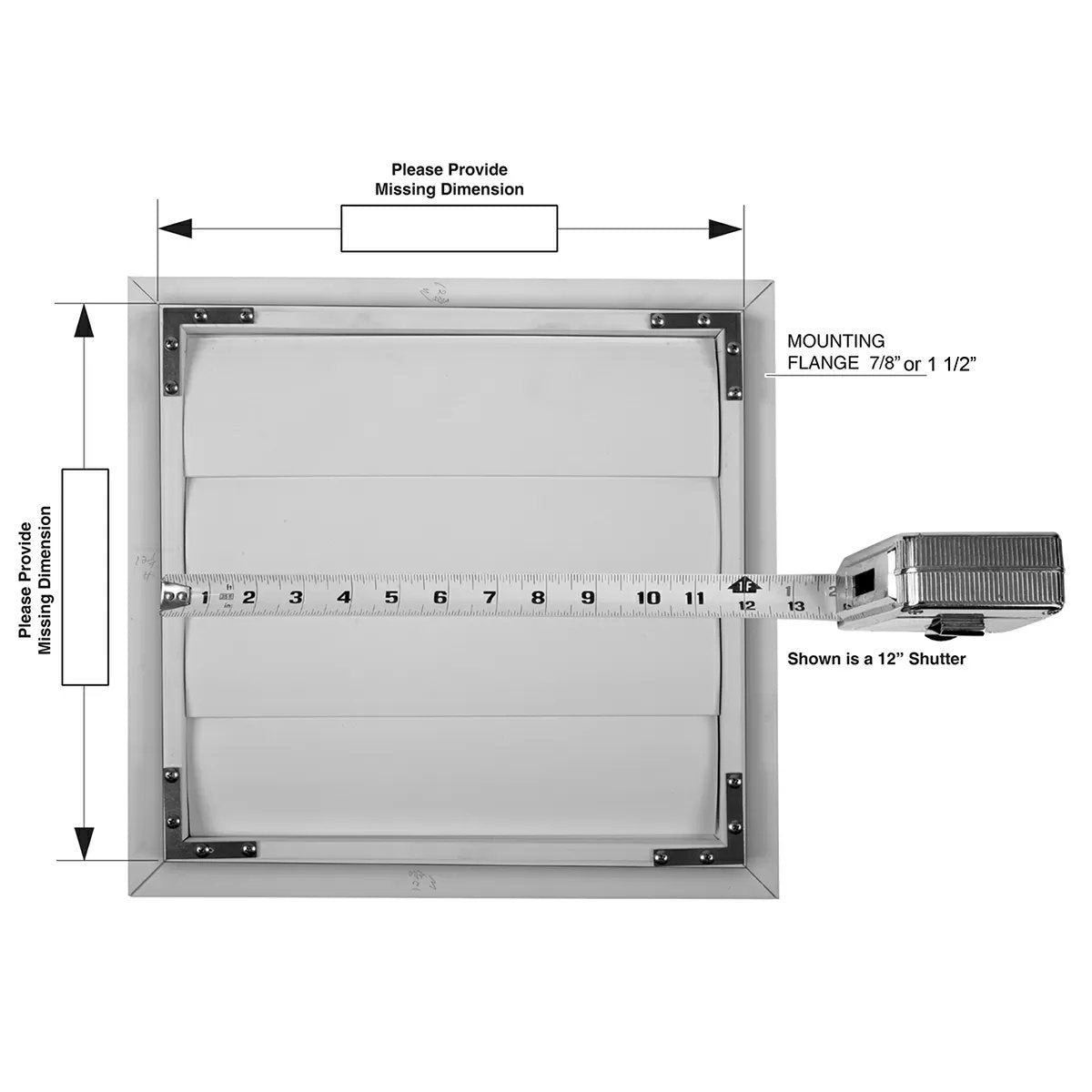 QC Supply Gray Poly Long Life Shutters w/ Expanded Flange 54"60" - QC Supply -