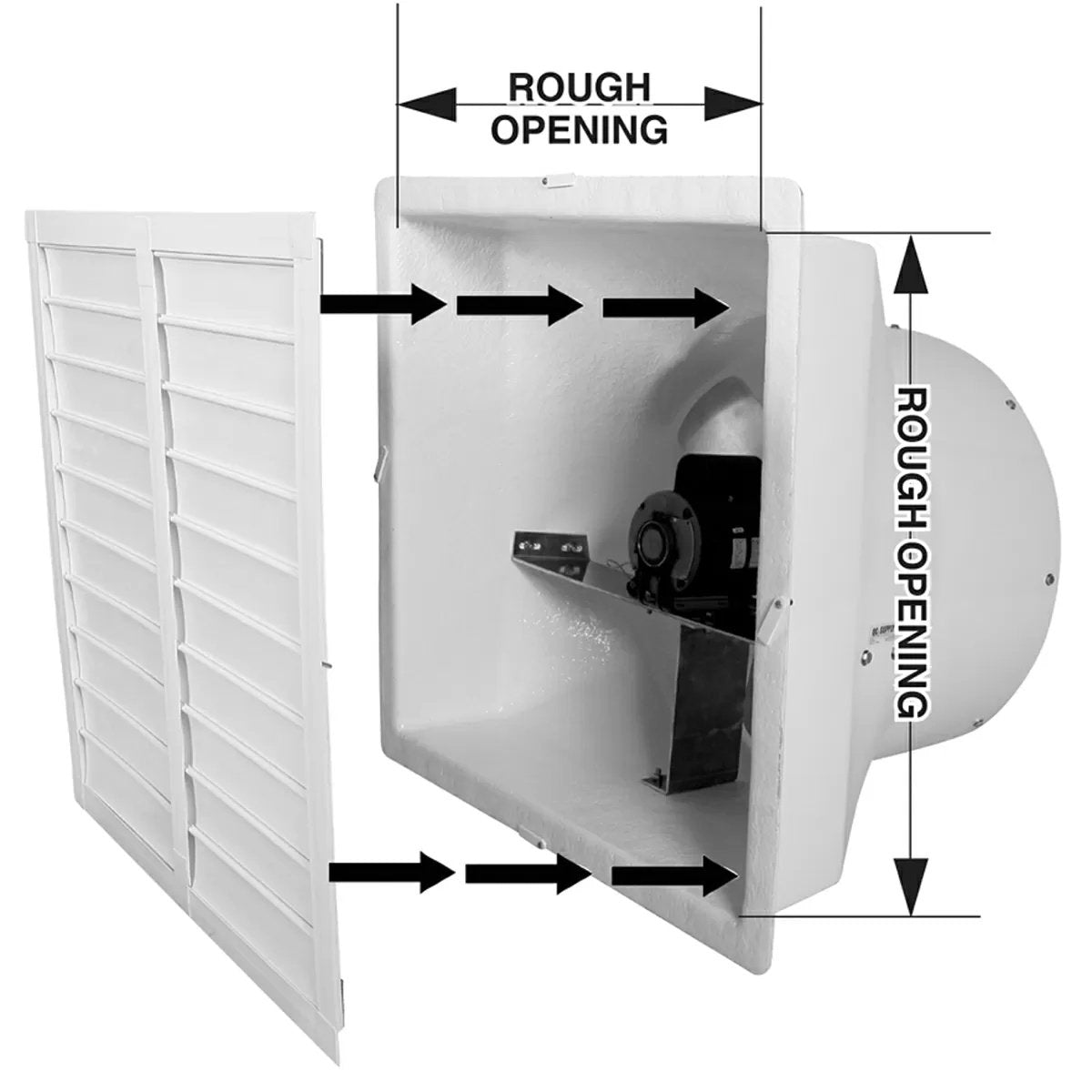 QC Supply Gray Poly Long Life Shutters w/ Expanded Flange 54"60" - QC Supply -