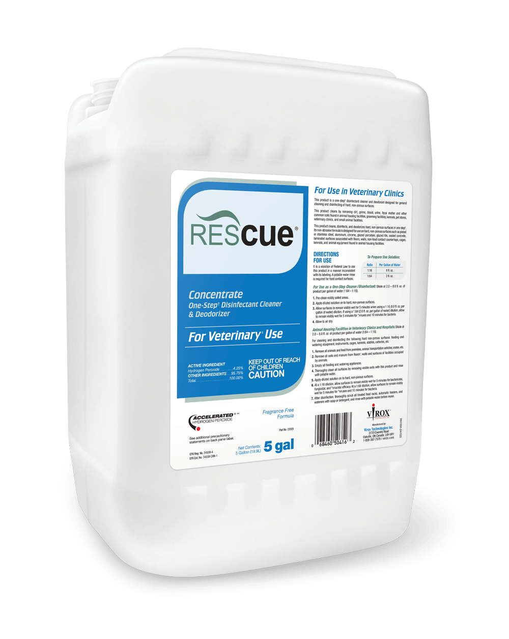 Rescue™ Disinfectant Concentrate - For Veterinary Use - QC Supply -
