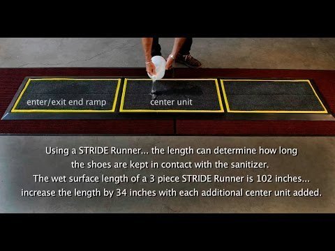 SaniStride® STRIDE Disinfectant Mat LONG Runner End Pieces 1" Deep - QC Supply -