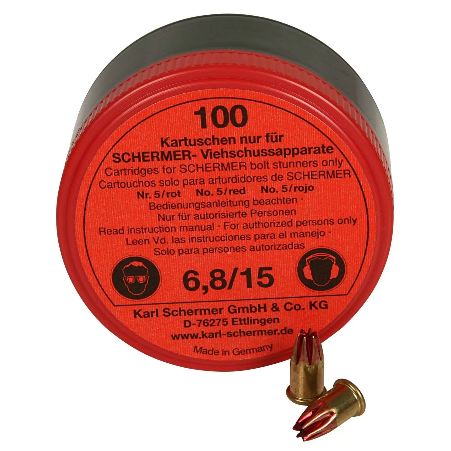 Schermer C - 5 Red Stunner Cartridges - 100/Box - QC Supply -