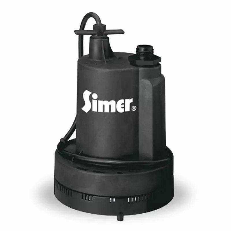 Simer® 1/4 HP Submersible Thermoplastic Utility Pump - QC Supply -
