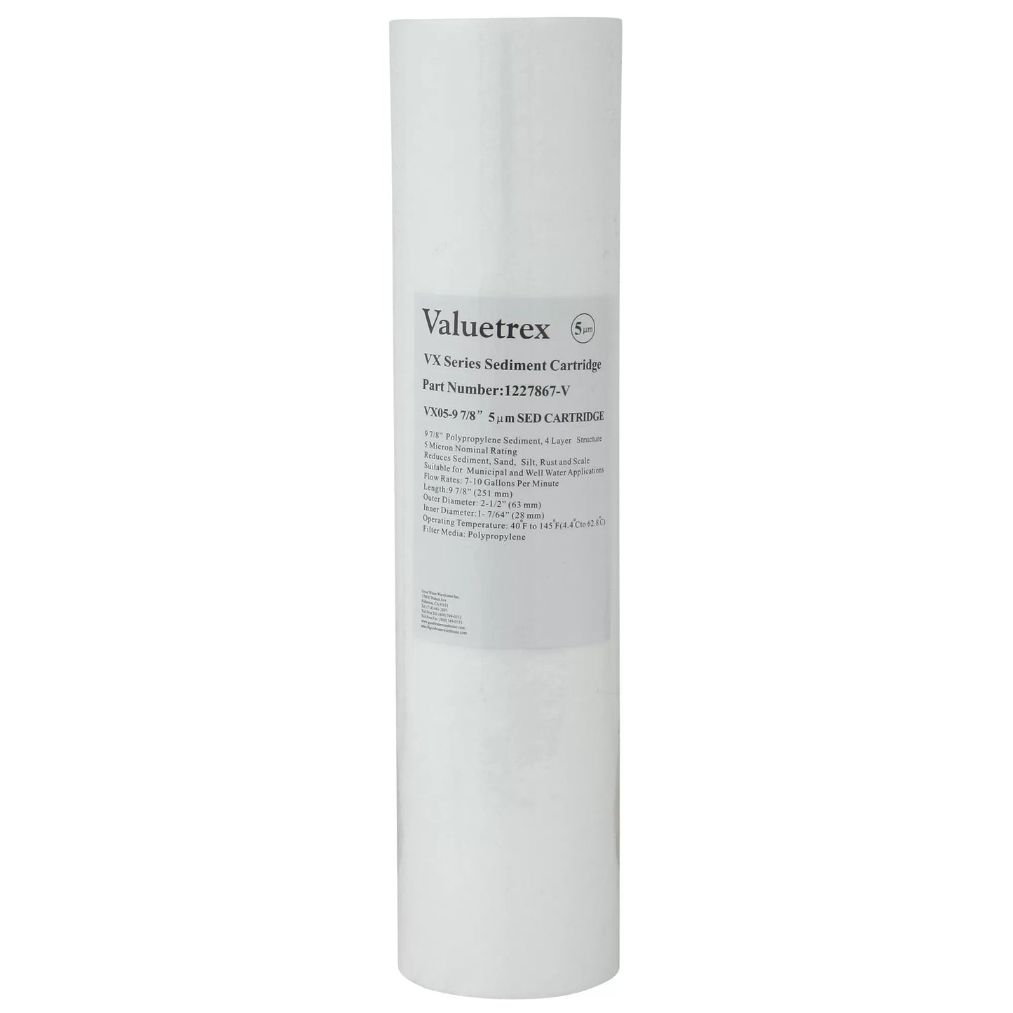 Spun Wound Poly Filter (5 Micron) for 10" Standard Housing - QC Supply -