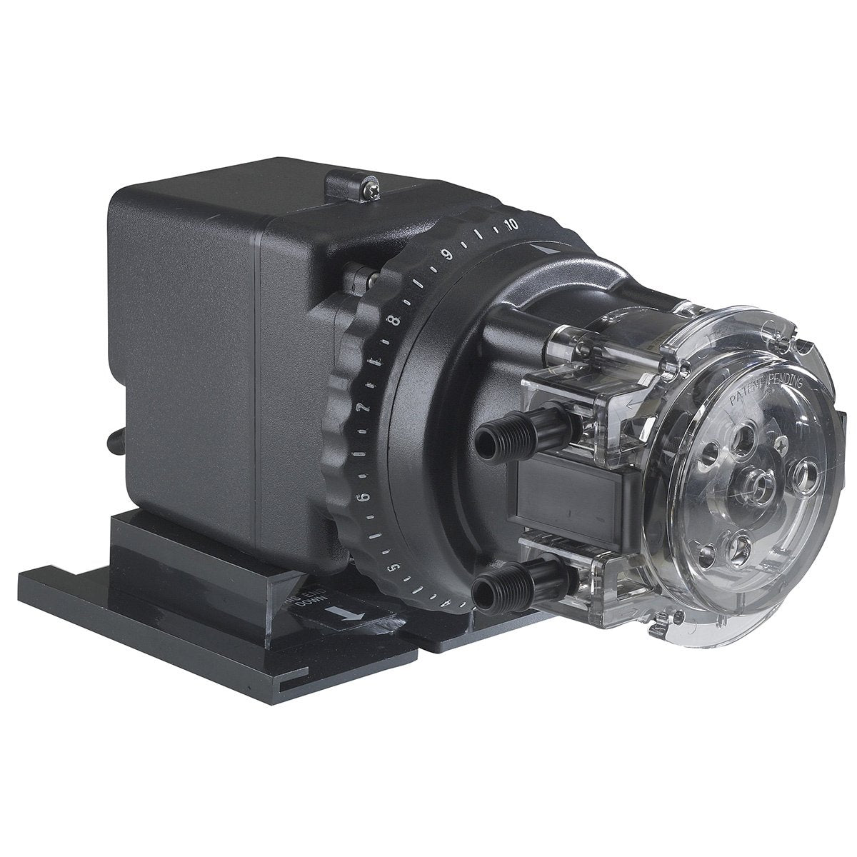 Stenner Adjustable Single Head 220V Pump 0.2 - 3 GPD 100 PSI Tube # 1 S & D Tubing 1/4" - QC Supply -
