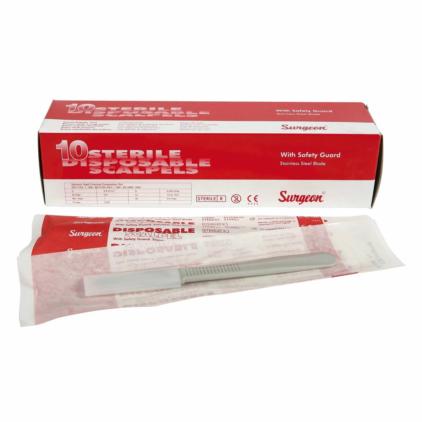 Sterile Disposable Scalpel - #10 Curve Blade Kit - 10/Box - QC Supply -