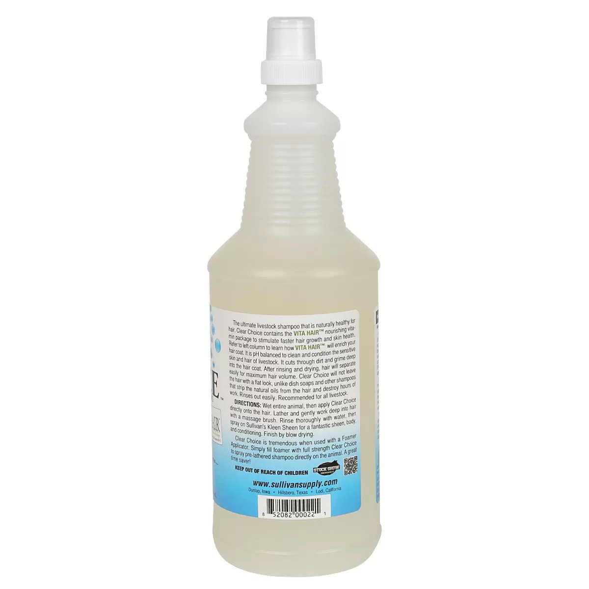 Sullivan's Clear Choice™ Livestock Shampoo - Quart - QC Supply -