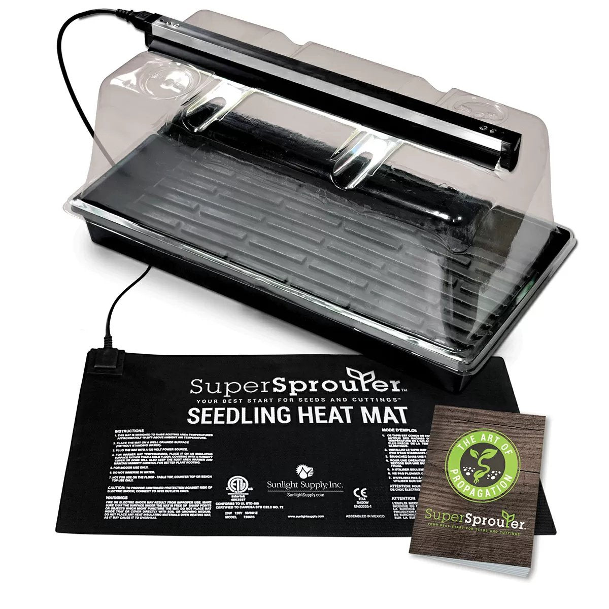 Super Sprouter® Premium Heated Propagation Kit w/Dome & T5 Light - QC Supply -