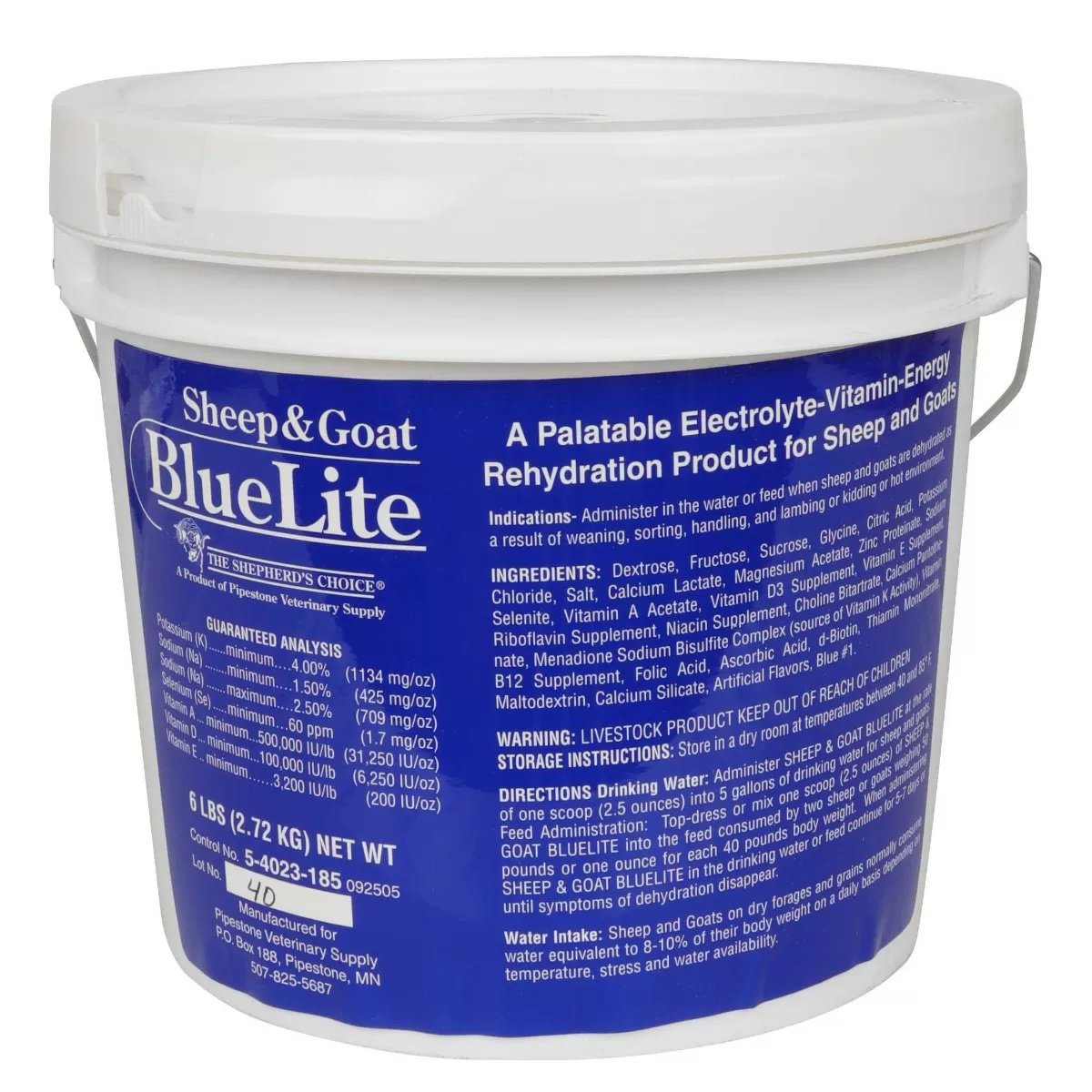 The Shepherd's Choice™ Sheep & Goat BlueLite - 6 lb Pail - QC Supply -
