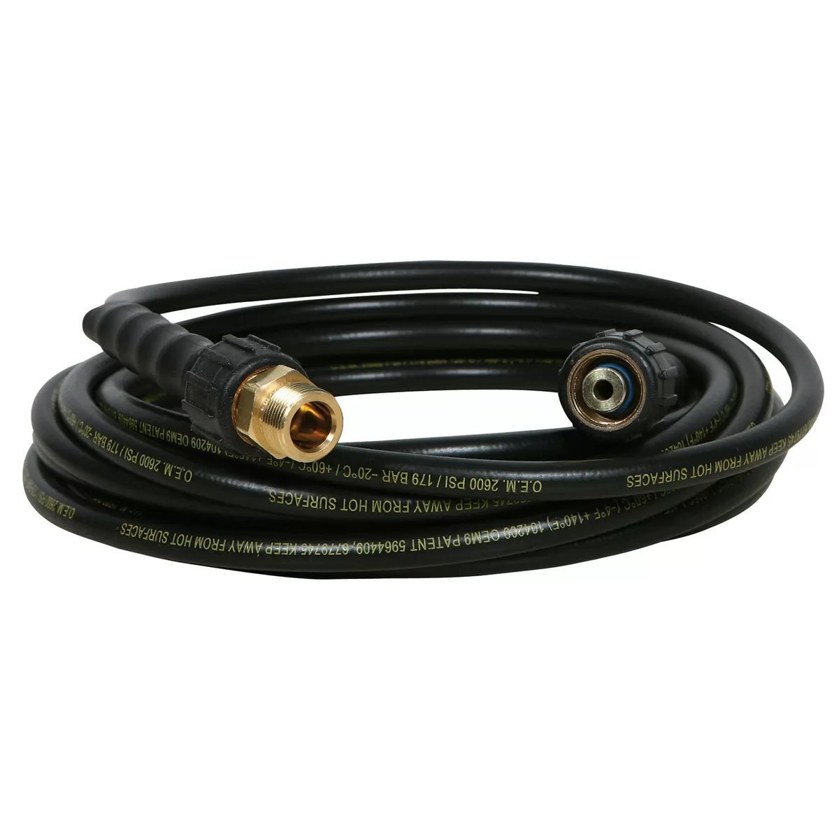 Thermoplastic Pressure Washer Hose - 2600 PSI Metric - 1/4" x 25' - QC Supply -