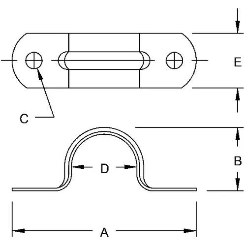 Two Hole Straps Stamped Steel - 1" - QC Supply -