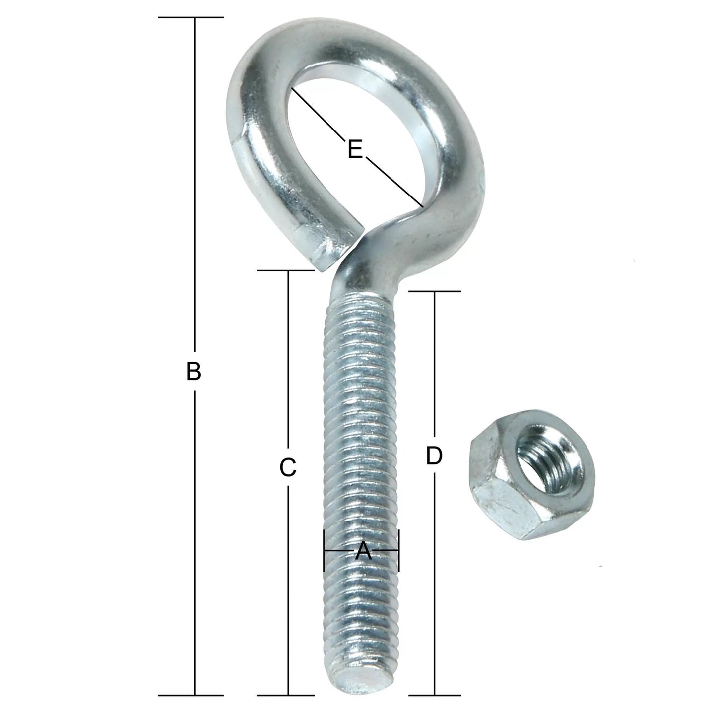 Zinc Eye Bolt 5/16" x 3 1/4" - QC Supply -