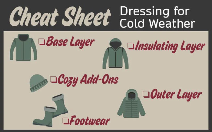 A table showing all the layers for cold weather