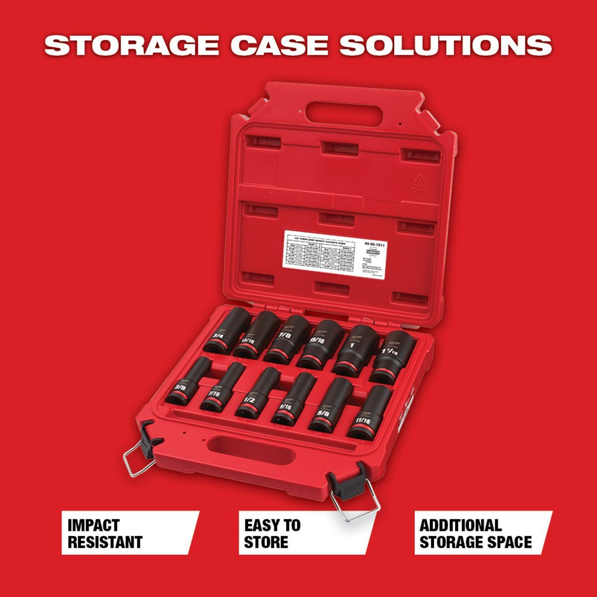 1/2" Drive SAE Deep 6 - Point Socket Set - 12 Piece - QC Supply - 