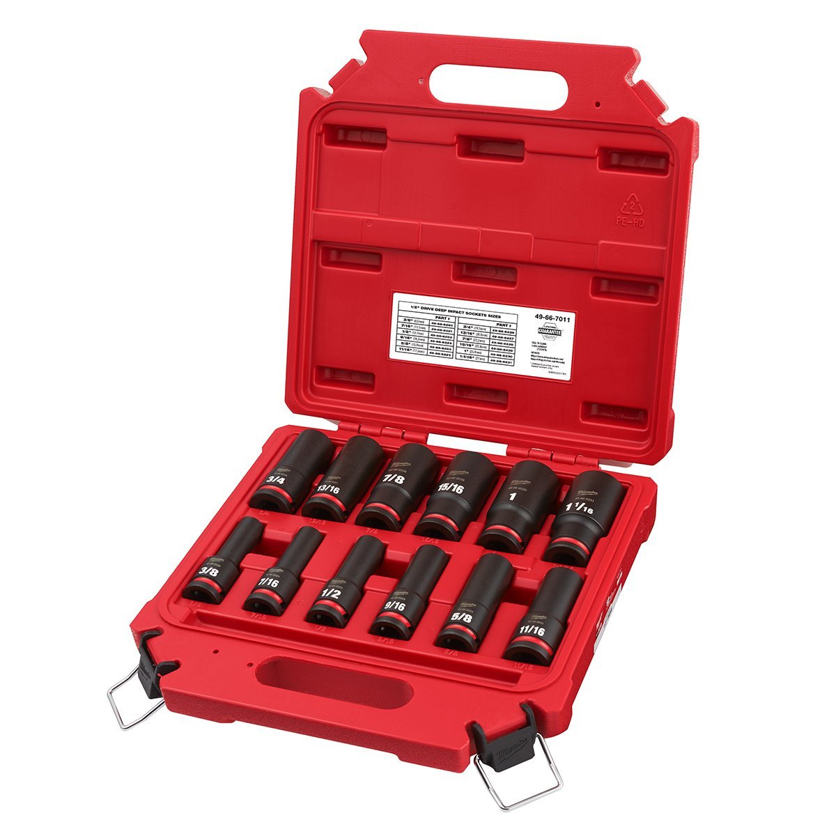 1/2" Drive SAE Deep 6 - Point Socket Set - 12 Piece - QC Supply - 