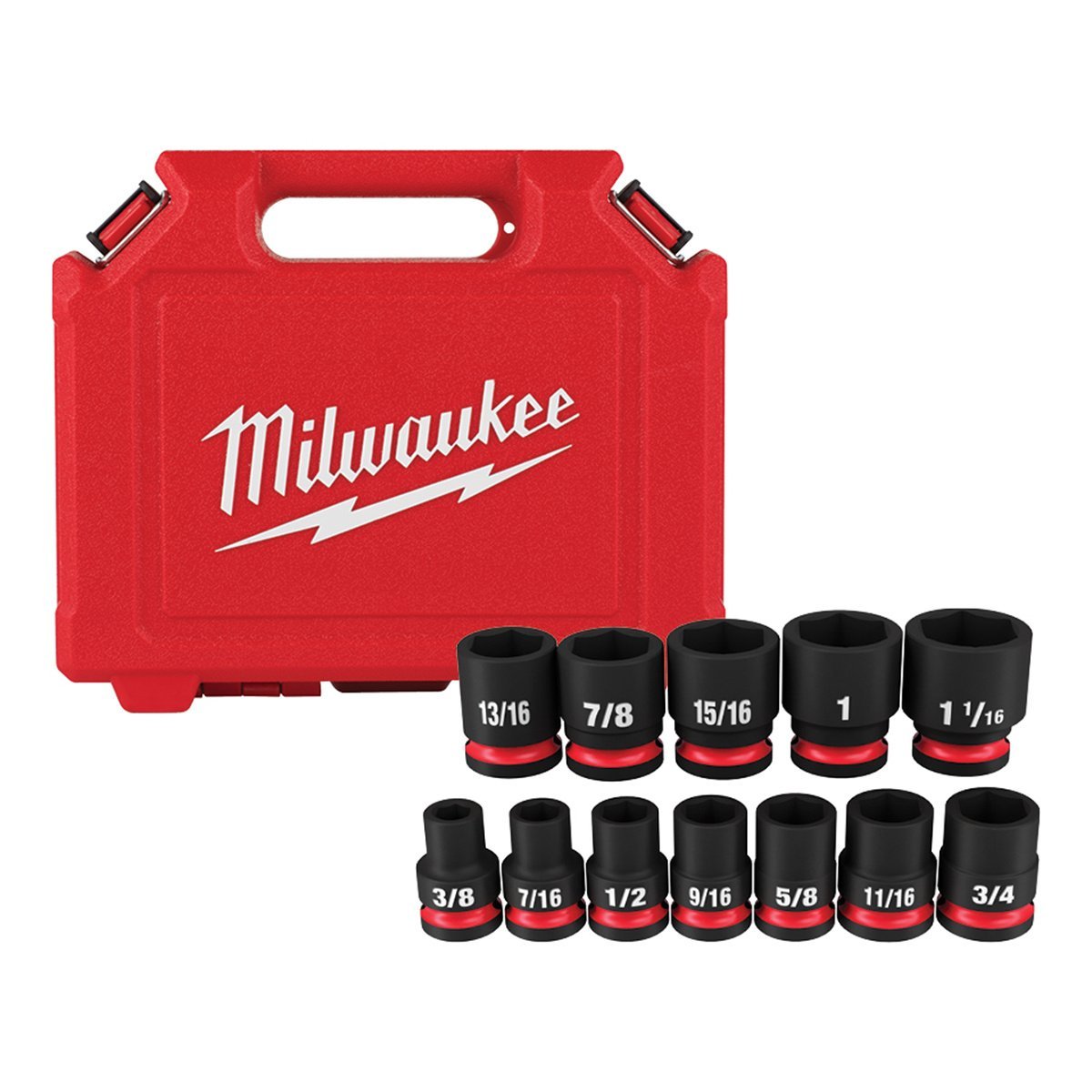 1/2" Drive SAE Standard 6 - Point Socket Set - 12 Piece - QC Supply - 