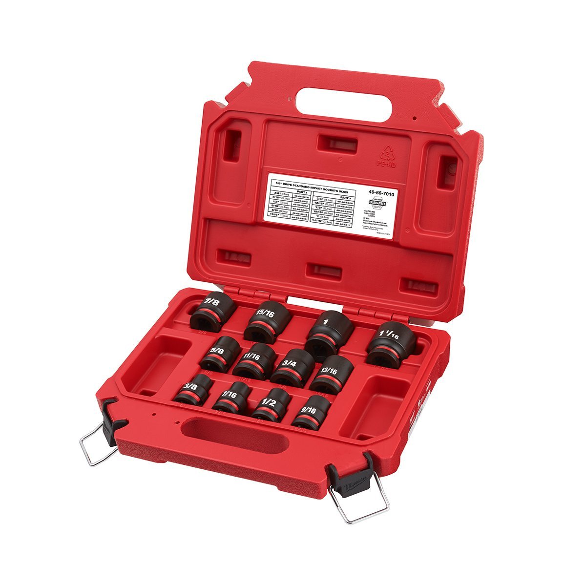 1/2" Drive SAE Standard 6 - Point Socket Set - 12 Piece - QC Supply - 