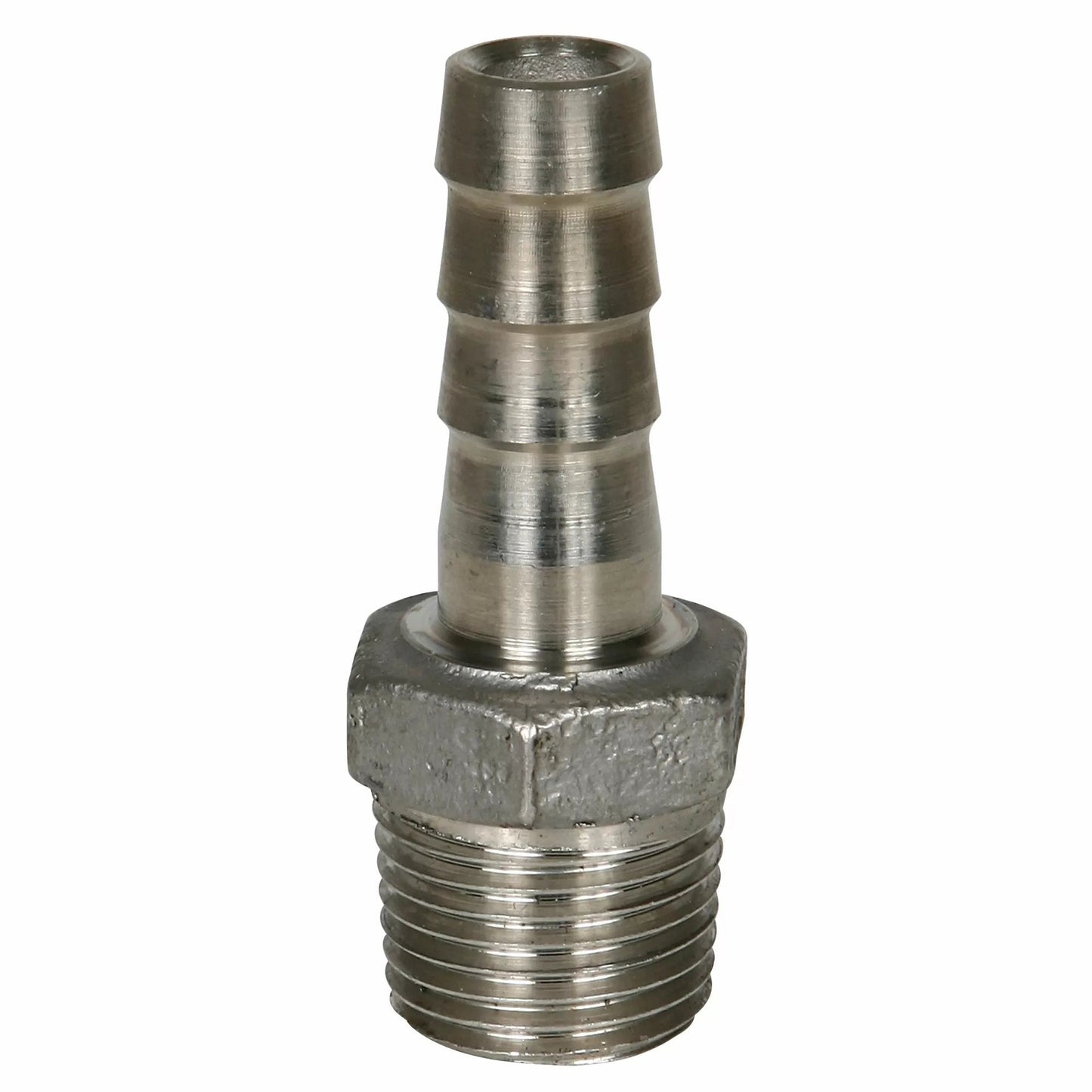 1/2" MPT x 1/2" HB Braided Hose Adapter - Stainless Steel - QC Supply - 
