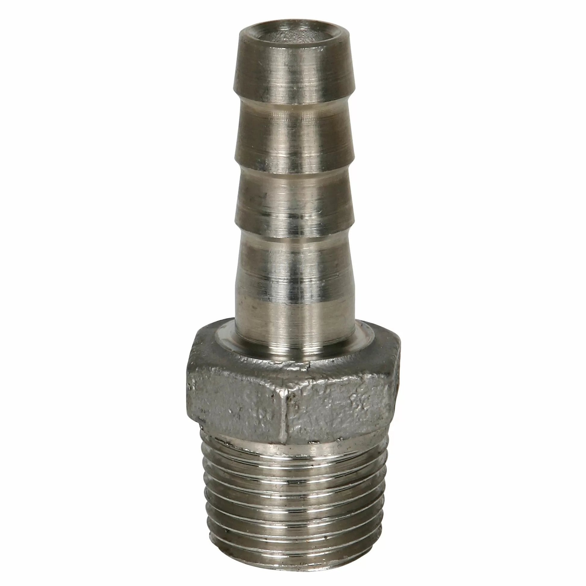 1/2" MPT x 1/2" HB Braided Hose Adapter - Stainless Steel - QC Supply - 