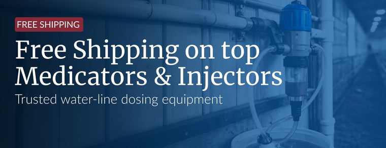 Water-line medicator system installed inside a livestock barn