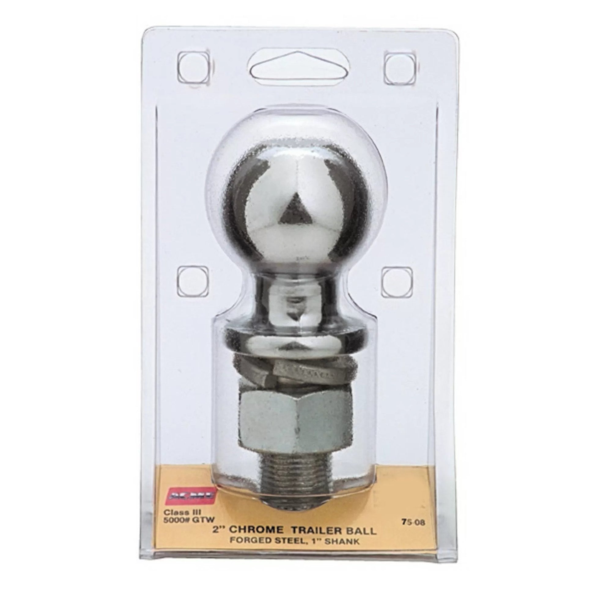 2" Chrome Trailer Ball Hitch Regular/Packaging - QC Supply - 