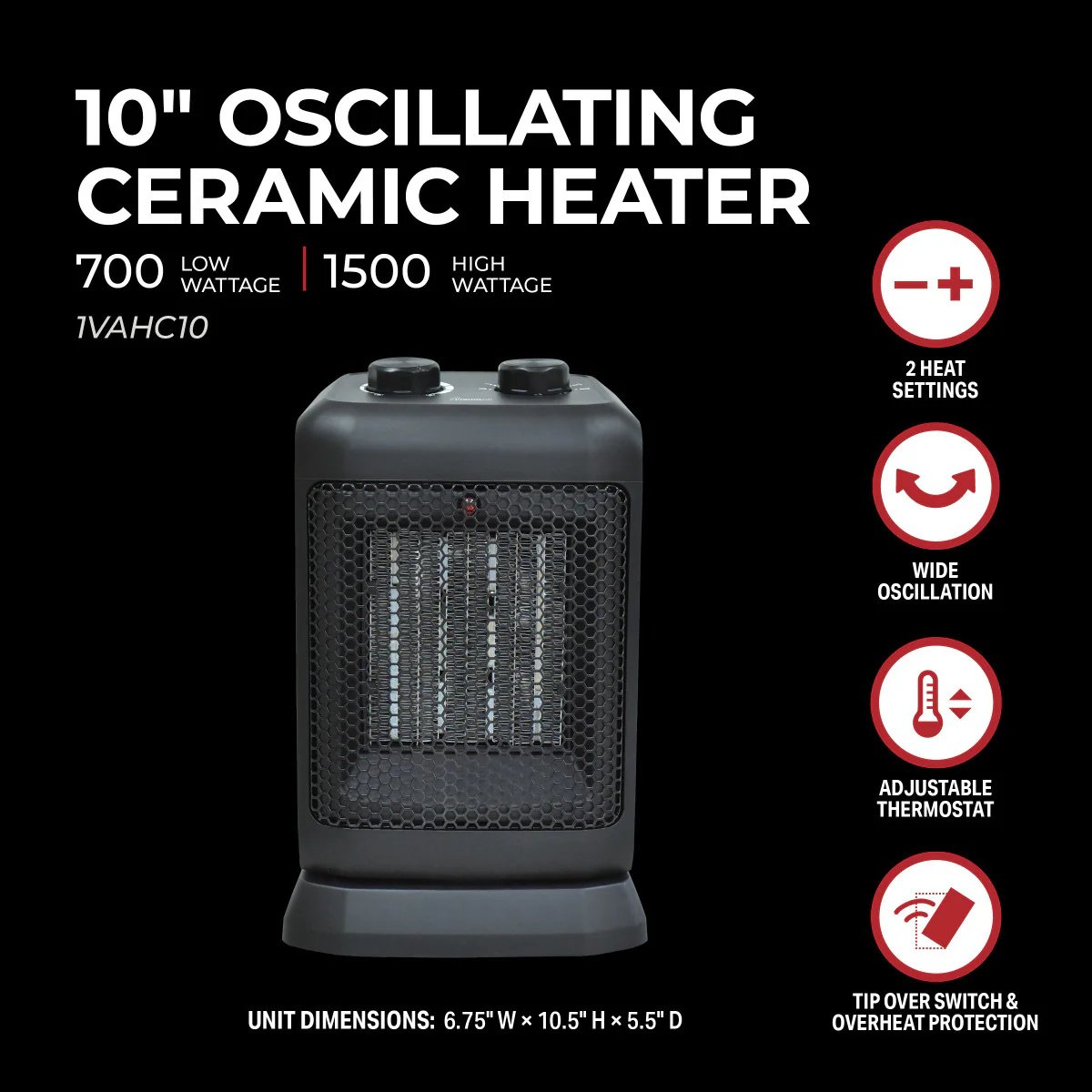 Comfort Glow® Oscillating Ceramic Heater