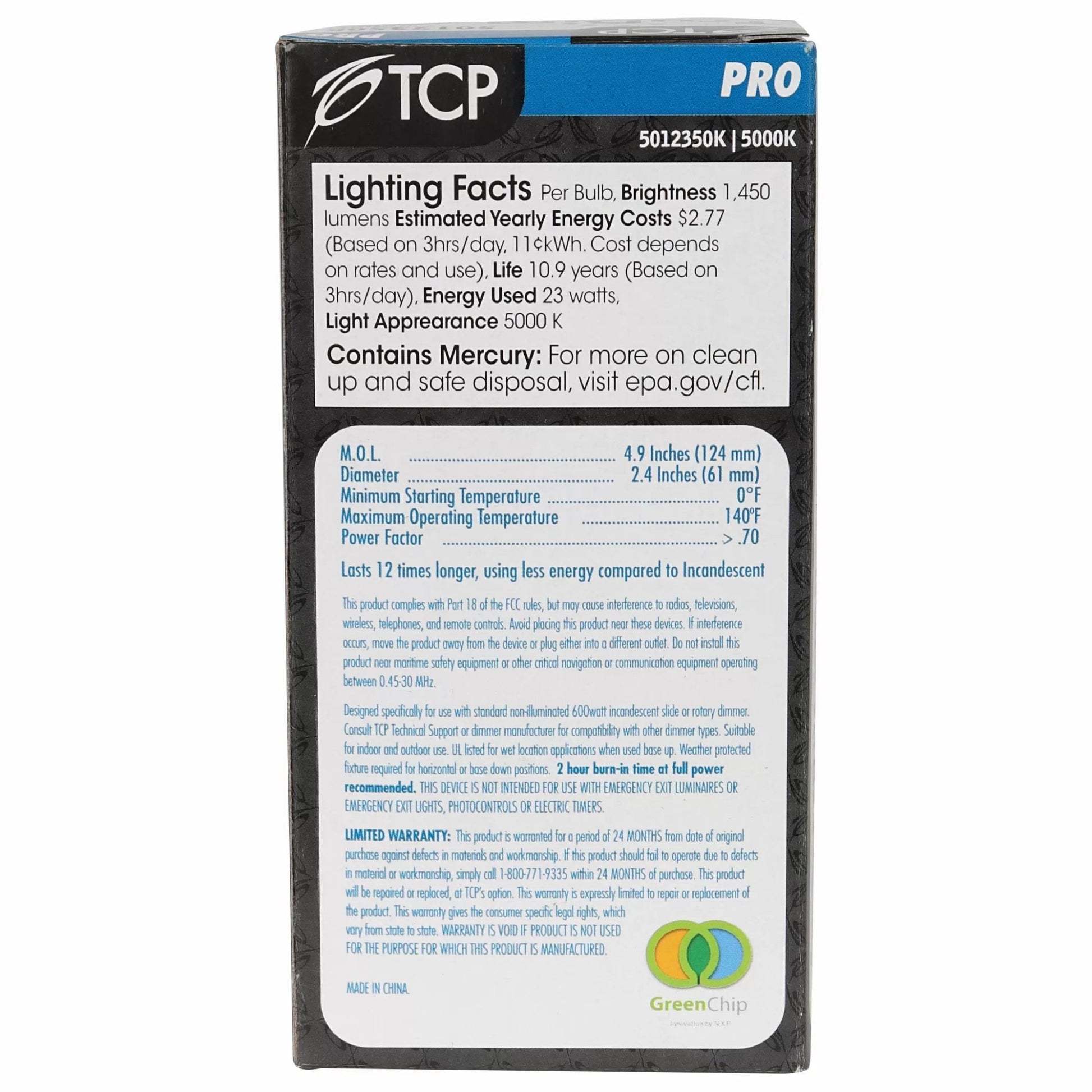 23 Watt Dimmable Springlamp PRO 5000K - QC Supply - 