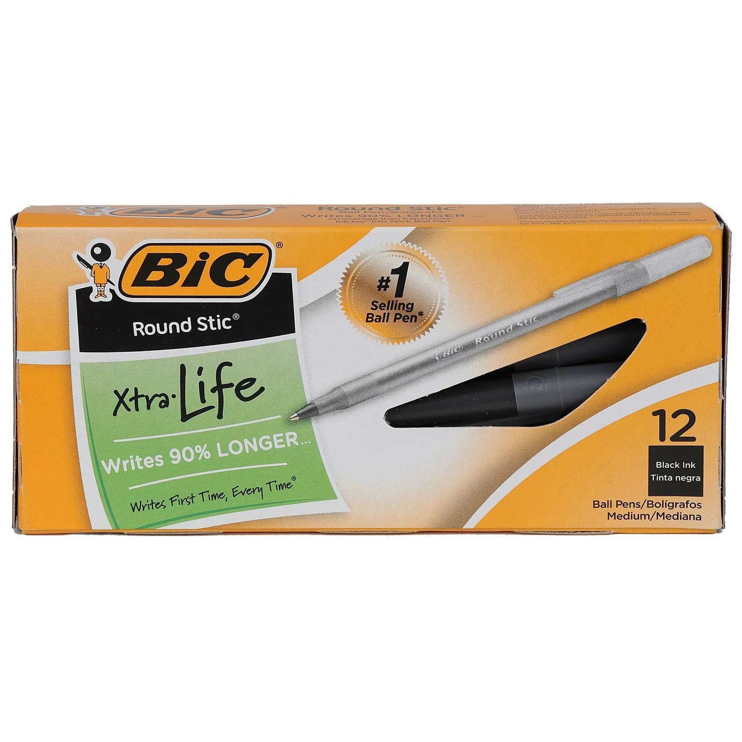 Bic® Round Stic® Ball Pen - 12 Pack - Black