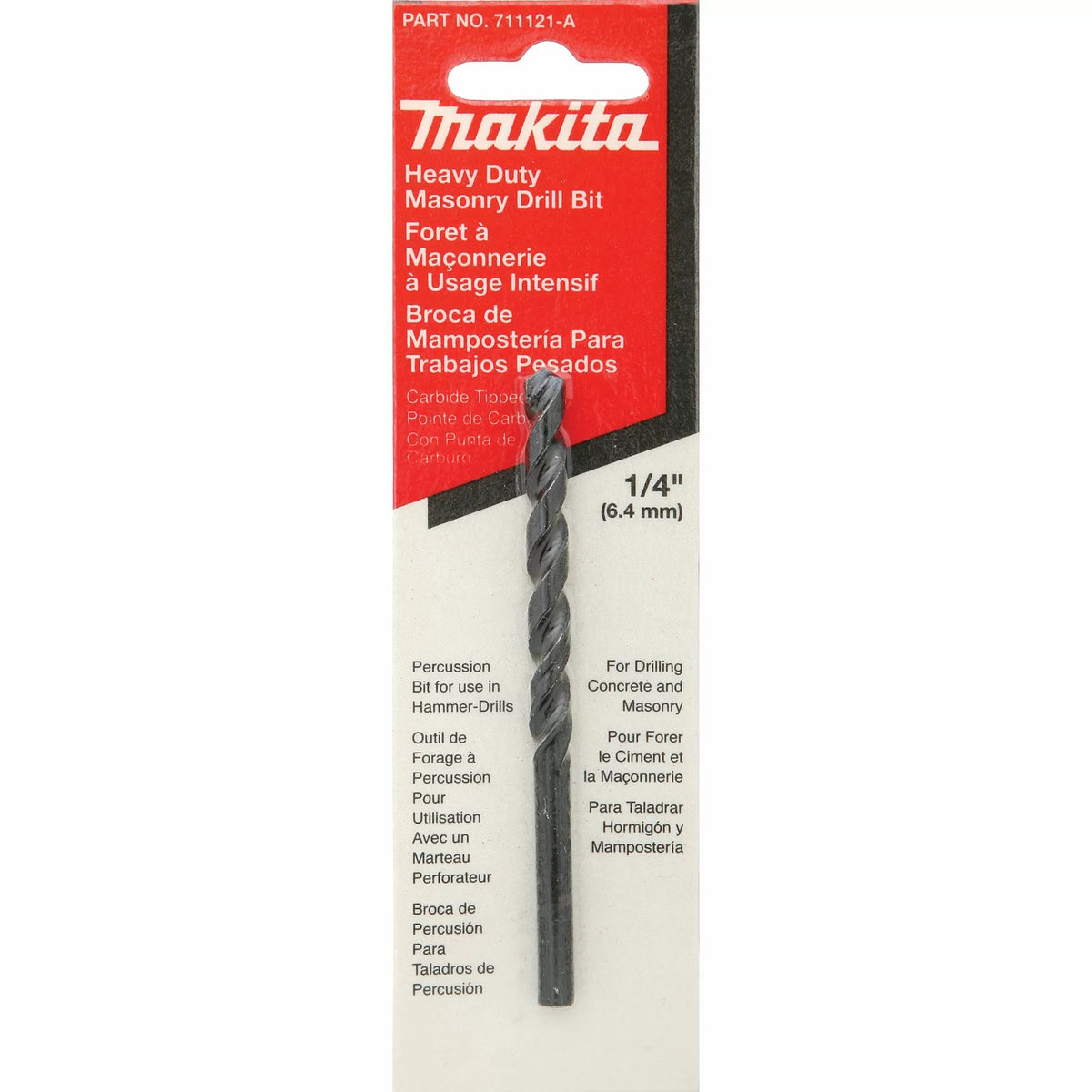 Makita Hammer Drill Bit - 1/4" x  4"