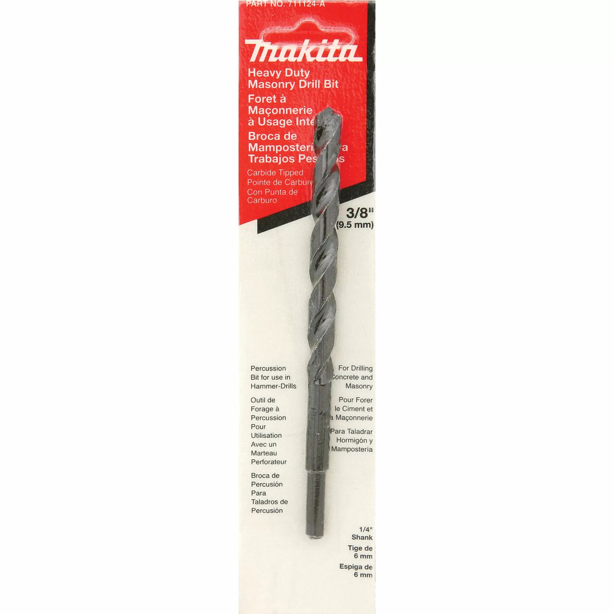 Makita Hammer Drill Bit - 3/8" x 6"