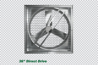 36" Whirl - Wind Galvanized Box Fan - QC Supply - 