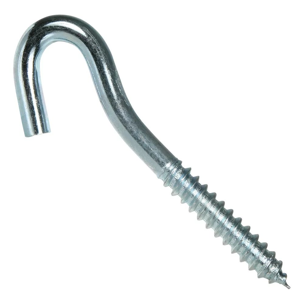 3/8" x 4 1/4" Zinc Coated Screw Hook - QC Supply - 