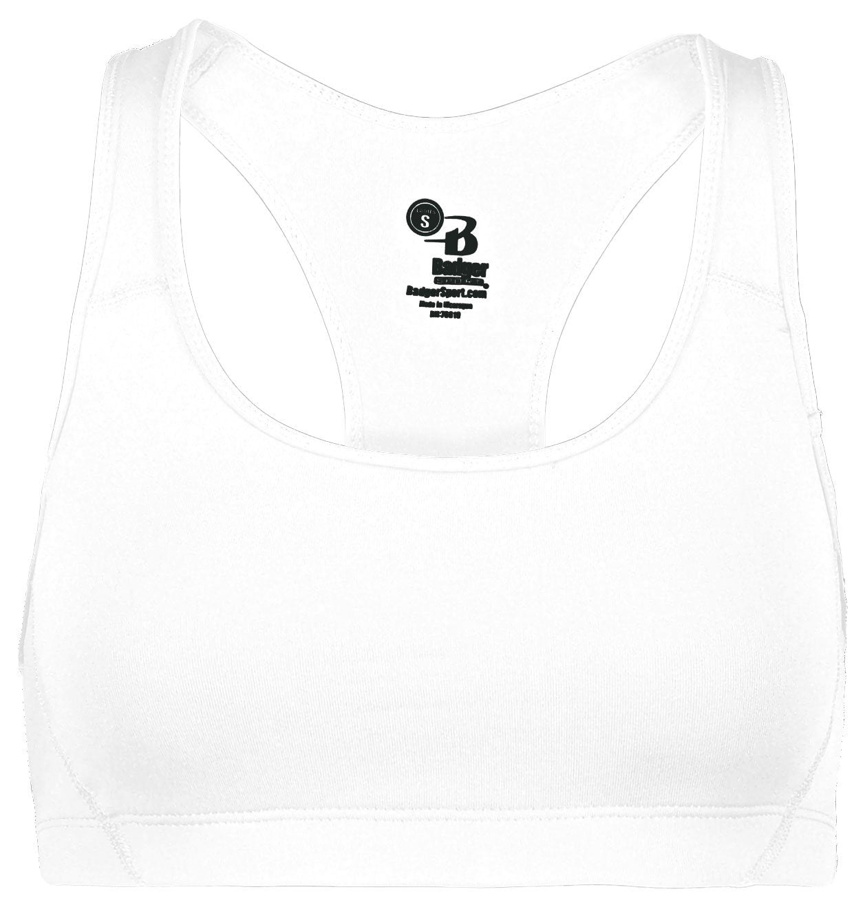 Badger Racerback Sports Bra - White