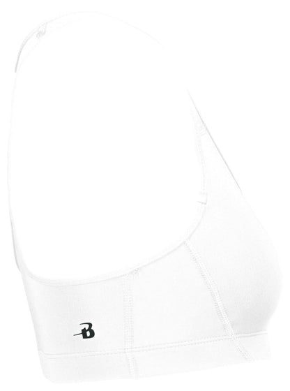 Badger Racerback Sports Bra - White