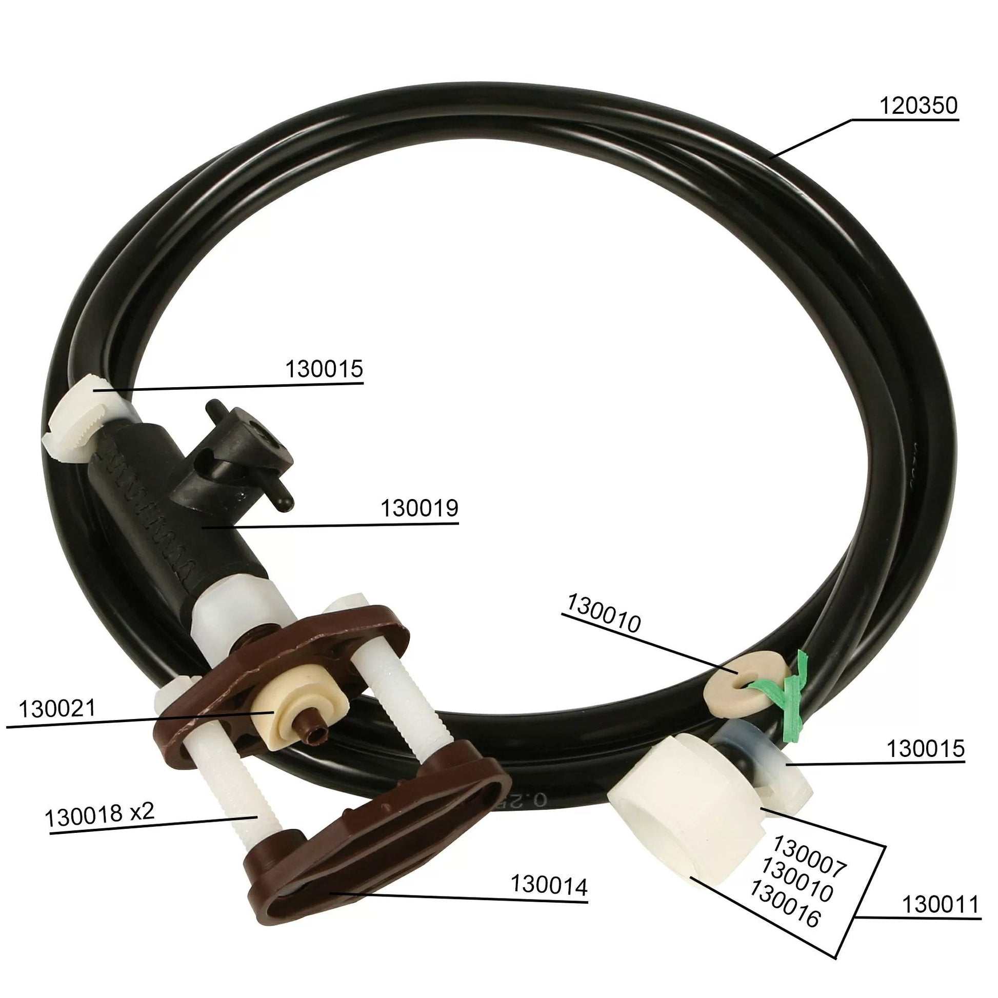 6' Plumbing Kit with Shut OffOn Saddle & Black Hose Parts - QC Supply - 